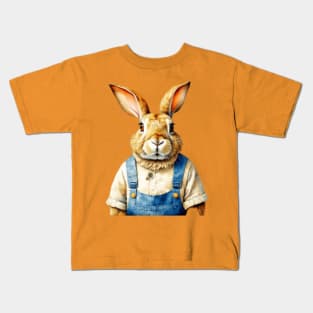 Bunny in overalls Kids T-Shirt